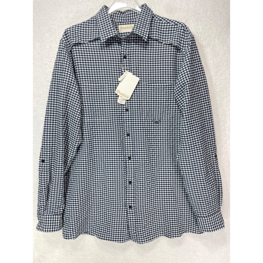 Roundtree & Yorke Outdoor LT Tall Long Sleeve‎ Button Up NWT Blue Check